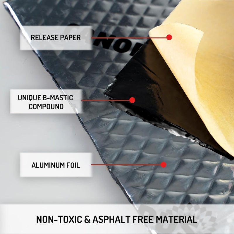 CANOPUS Sound Deadening Mat for Cars, 50 mil 36 sqft, Pack of 18 Sheets, Butyl Sound Deadener Mat, Audio Car Sound Dampening Material for Car Trunk, Door, Floor and Ceiling, Silver - Image 2